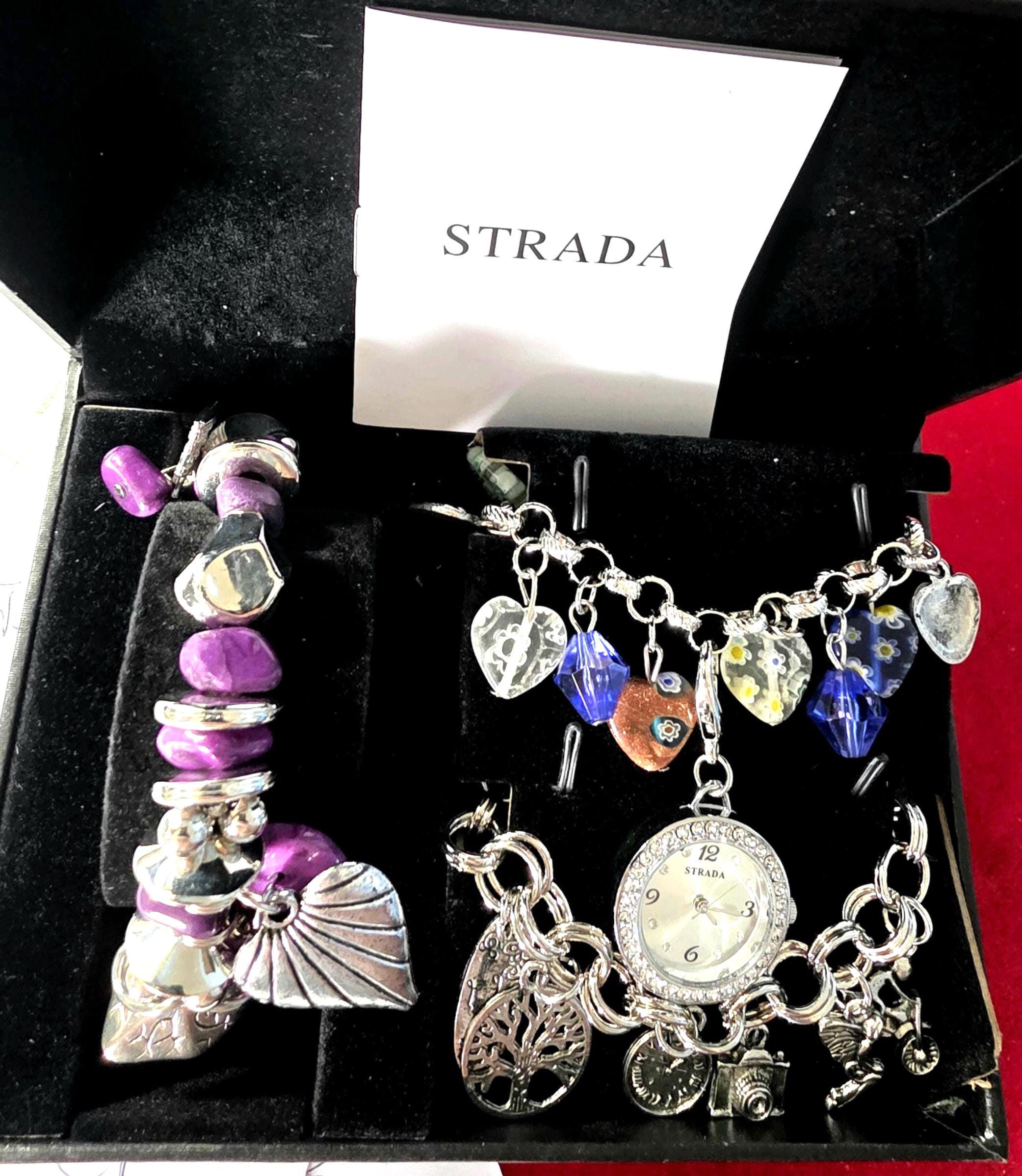 STRADA • Gold Charm Watch Bracelet New Battery Ready To Wear Strada Watch Repair, Overhaul/Movement, Crystal & Battery  main image 3