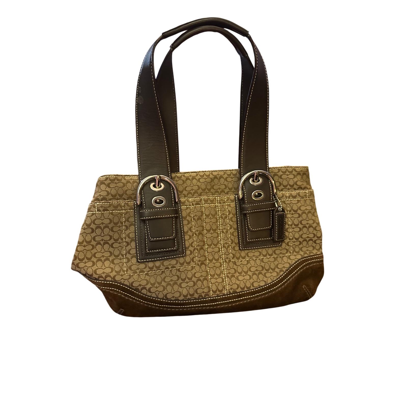 Coach Soho Mini Signature Jacquard Tote Bag Brown F10927 Small 
