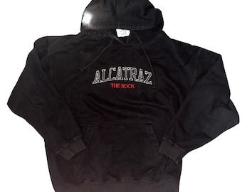 Felpa con cappuccio Toomby Athletic Alcatraz The Rock nera ricamata, taglia 2XL da uomo
