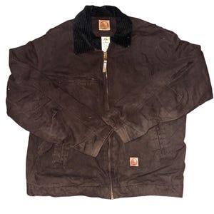 Berne Mens Canvas Work Jacket Dark Brown Corduroy Collar J374DBN XL Tall XLT