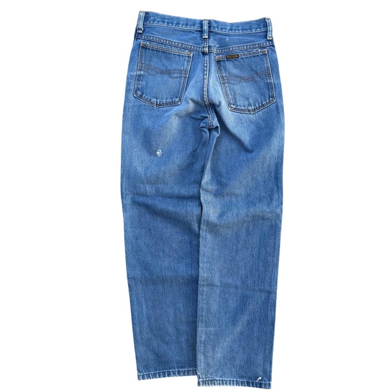Vintage Wrangler Mens Slim Fit Jeans 29 Short Blue Denim Made in USA 84416KA image 3