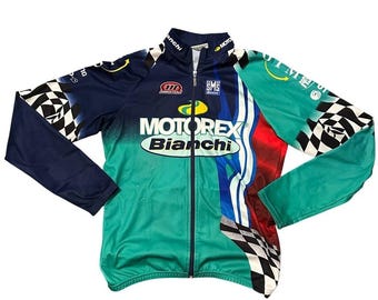 Santini Motorex Bianchi Cycling Jersey 3XL Long Sleeve Made in Italy