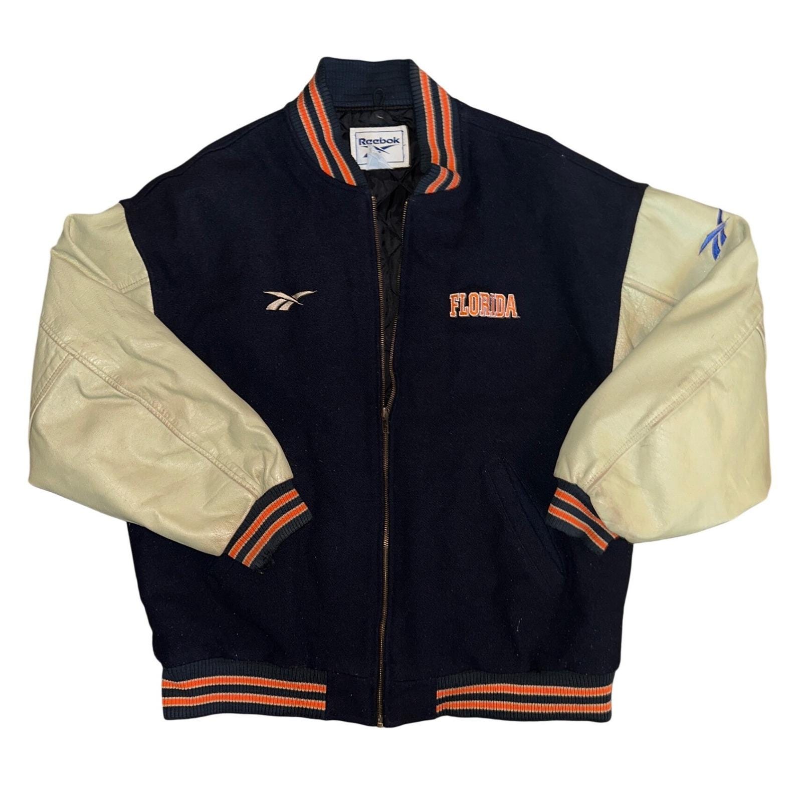Leather Reebok Jacket - Etsy