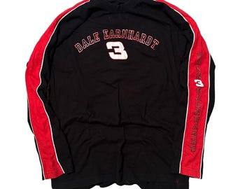 Maglietta a maniche lunghe nera e rossa Dale Earnhardt 3 Winners Circle XL NASCAR Racing