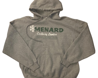 Sweat à capuche graphique Jerzees NuBlend Menard Cashway Lumber Gris XL Established 1960
