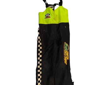 Vintage Arcticwear Arctic Cat Snow Bibs Mens Large Neon Green Black Snowmobile