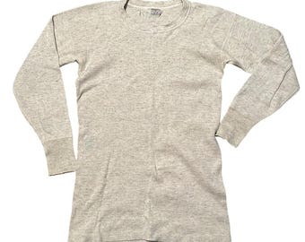 Vintage 40's Penneys Spring Needle Thermal Shirt Size 42 Wool Cotton Long Sleeve
