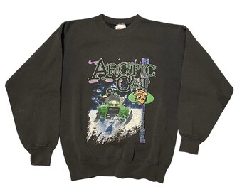 Sudadera vintage con estampado de moto de nieve Arctic Cat de Hanes Heavyweight para hombre, talla L