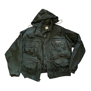Angler by Wetskins Utility Fishing Jacket Green XL Hooded Multi Pocket Gorpcore