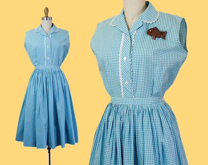 Featured listing image: Home on the Range // 1950s gingham skirt and blouse set // Sm