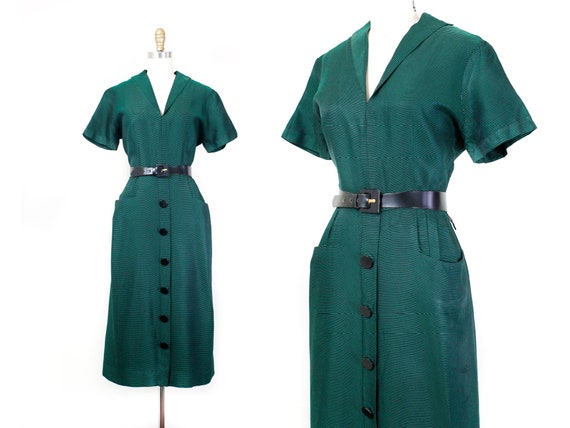 1950s green dress // Evergreen vintage 40s / 50s s
