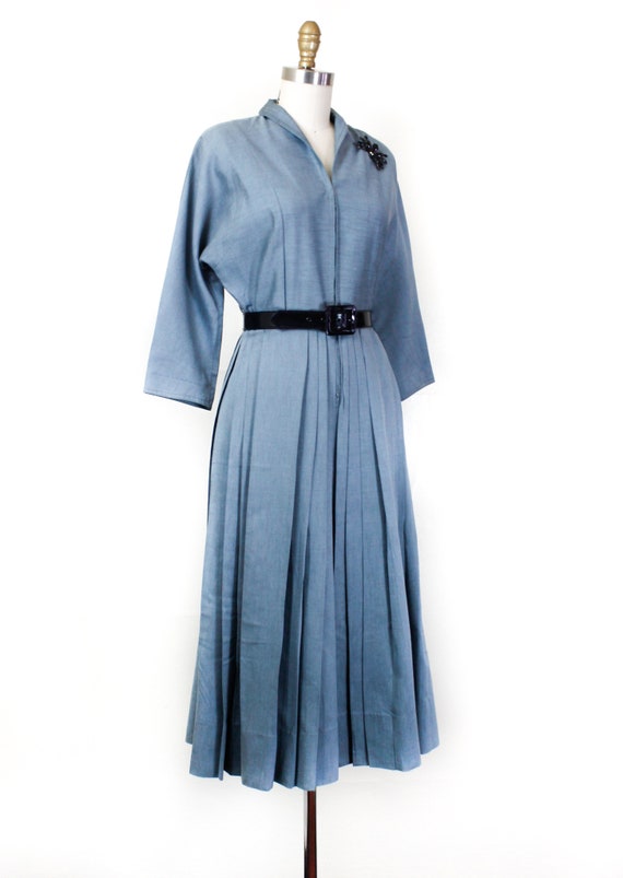 1950s blue dress // Ice Queen vintage formal 1940… - image 2