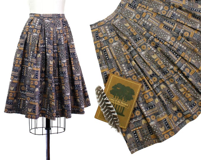 Featured listing image: Curator // vintage 1950s 1960s cotton print skirt // Sm