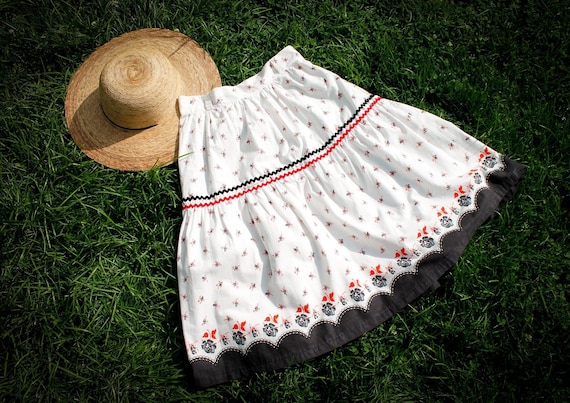 1950s rose print skirt // Stone Roses vintage 195… - image 1