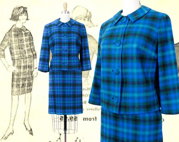 Featured listing image: The Curator // 1960s Pendleton plaid wool jacket and skirt suit xs / sm