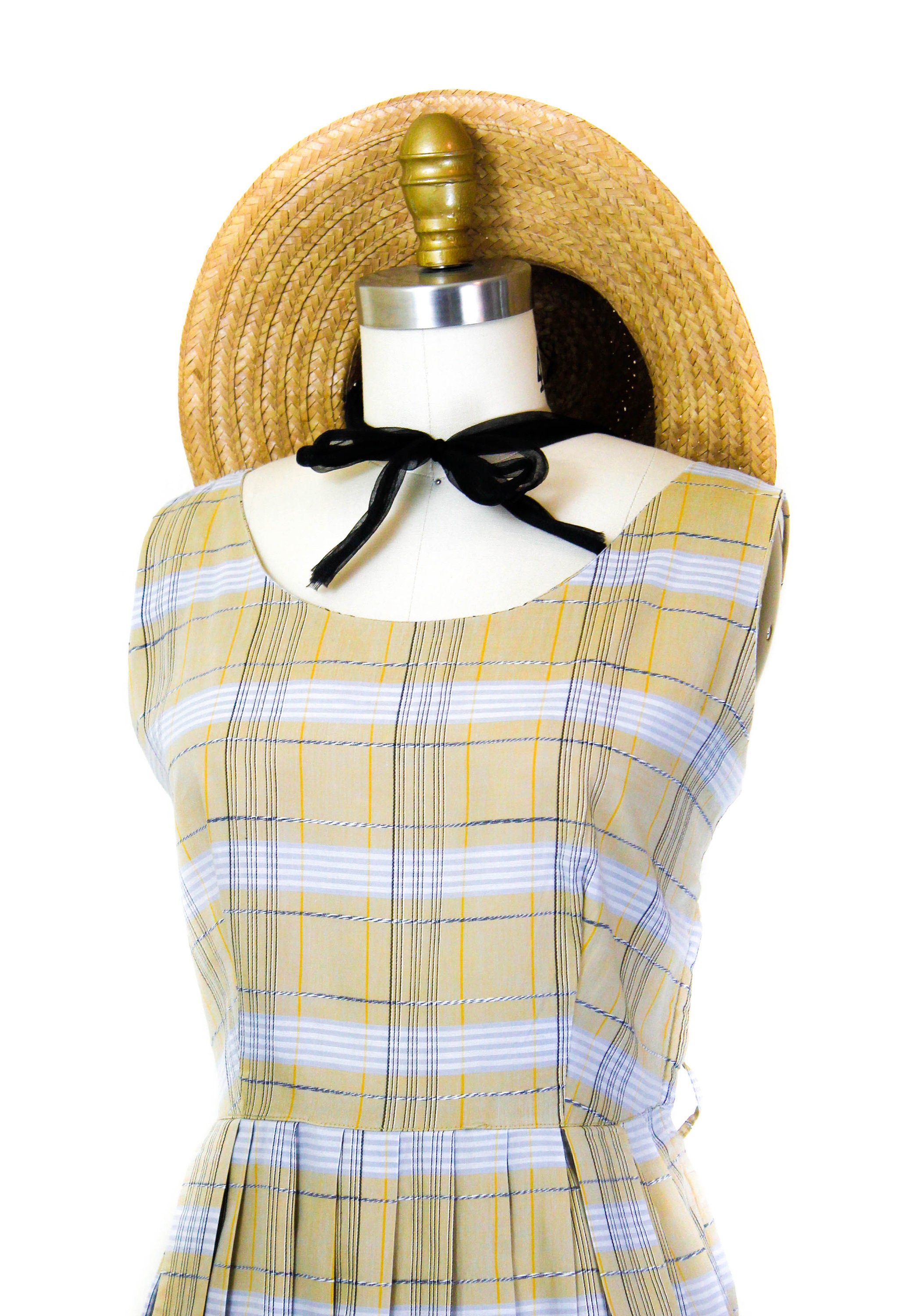 Medium 1950s Orange Plaid Day Dress main image 1