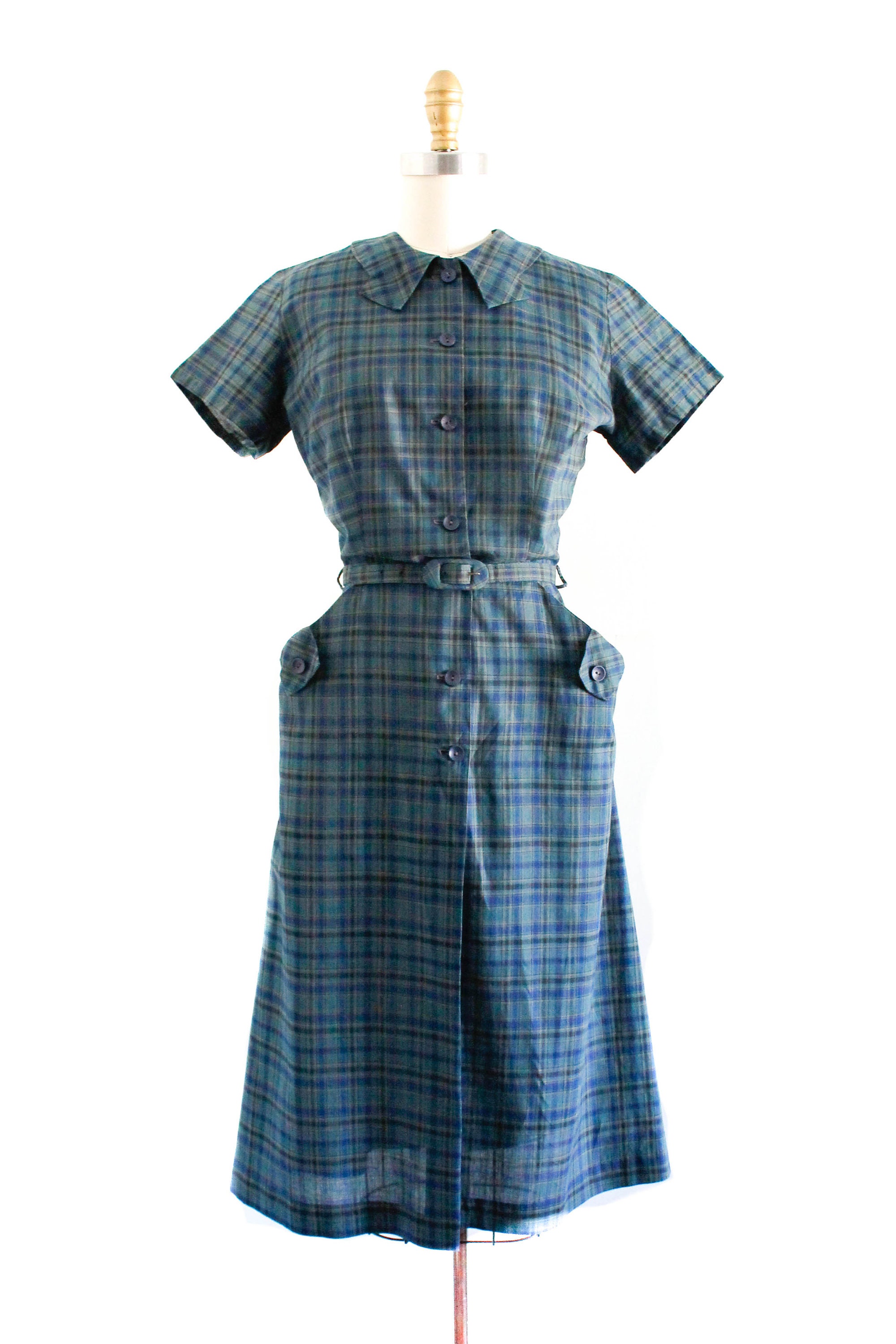 Vintage 1950s dress . An Education . plaid shirtwaist dress . 50s / 60s ...