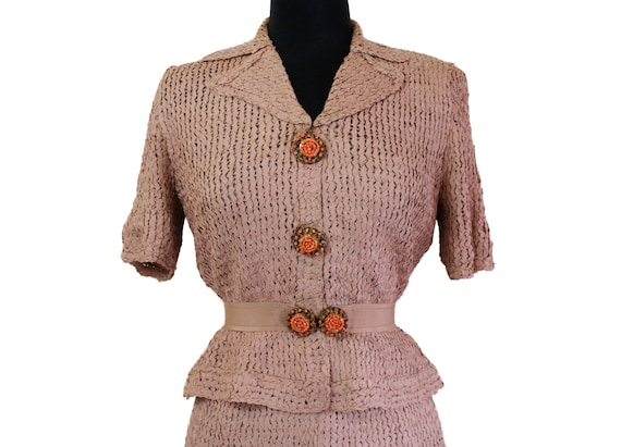1940s ribbon knit suit // Cinque Terre vintage 19… - image 3