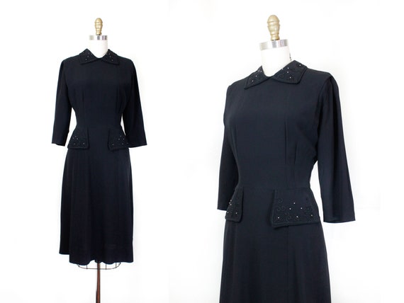 1940s black dress // Cusp of Midnight vintage 1940