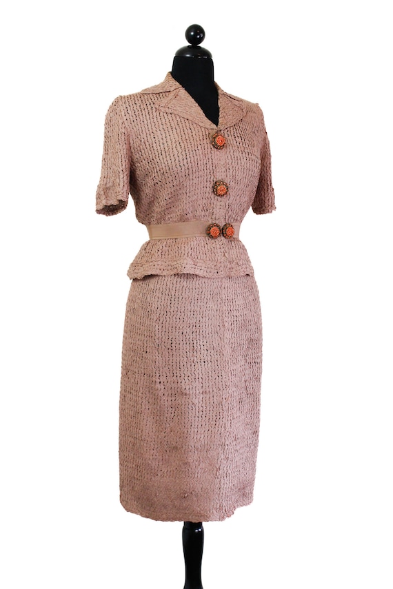 1940s ribbon knit suit // Cinque Terre vintage 19… - image 2