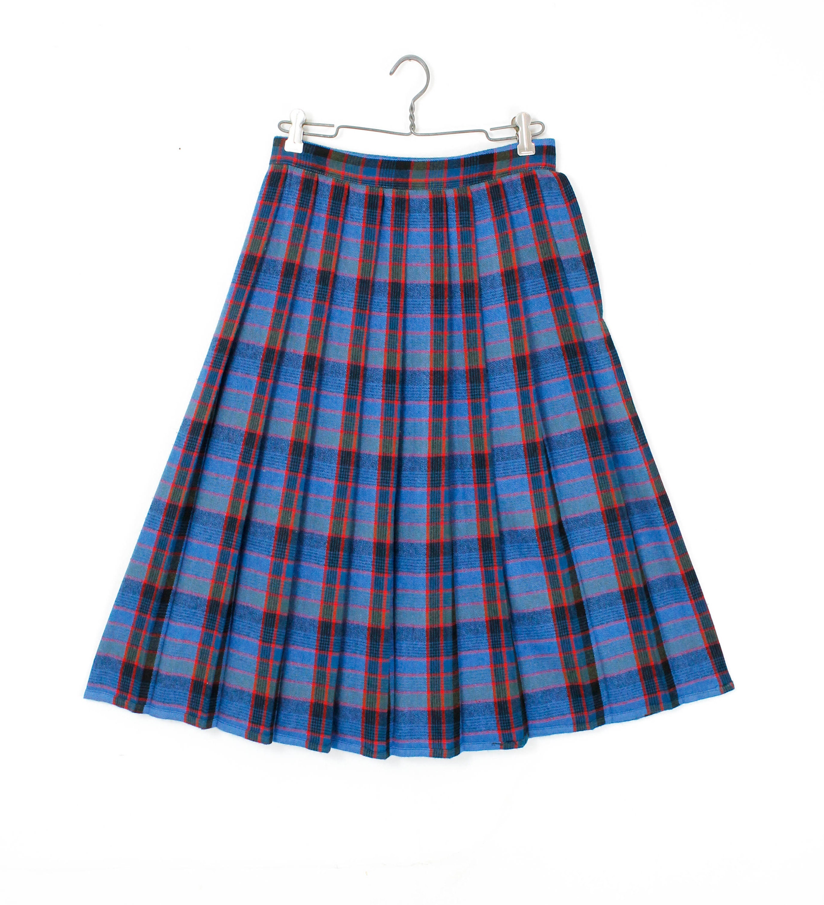 Vintage 1950s reversible skirt . Mirror, Mirror . blue and red plaid ...