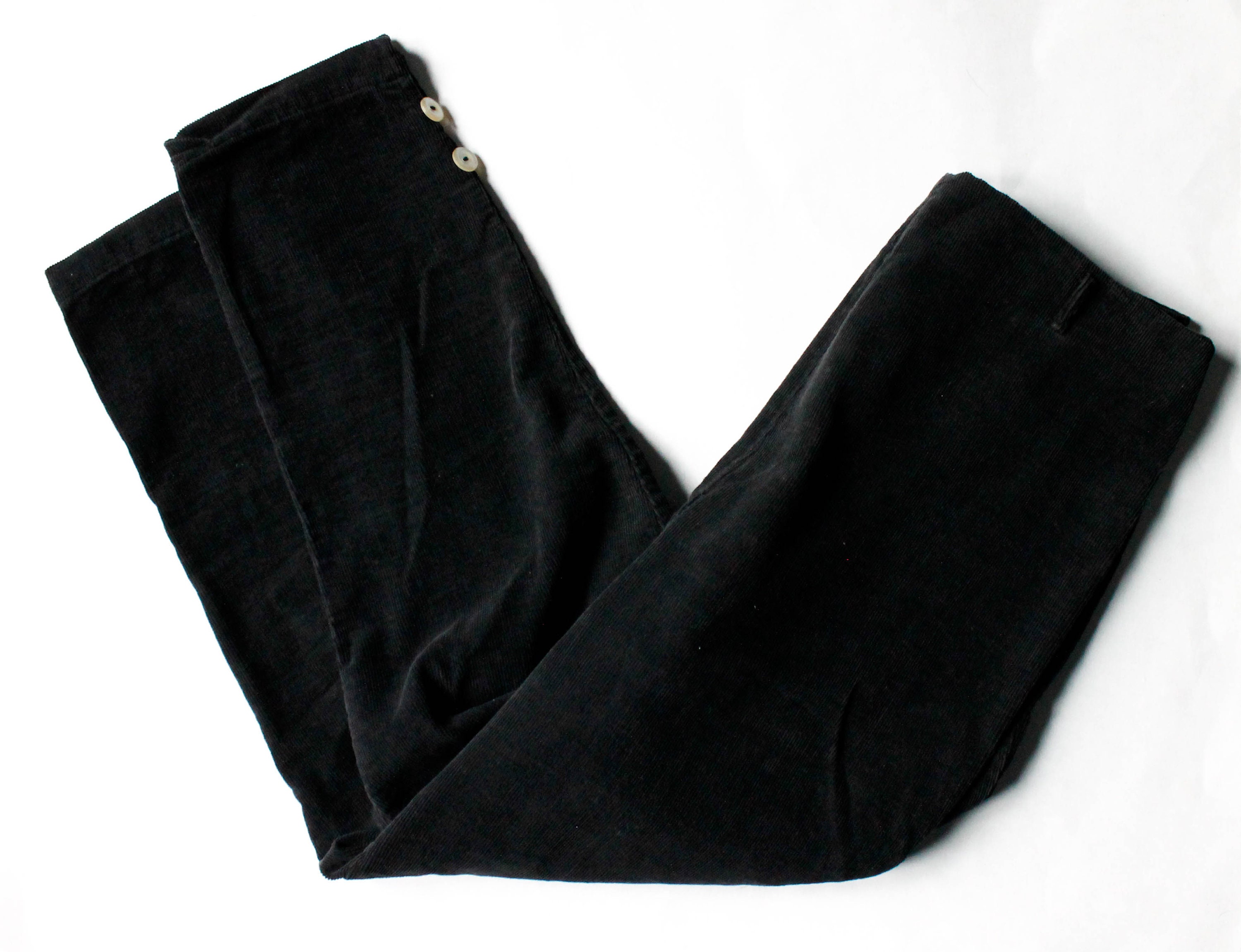 RESERVED 1950s ankle pants // Black Licorice vintage 1950s corduroy ...