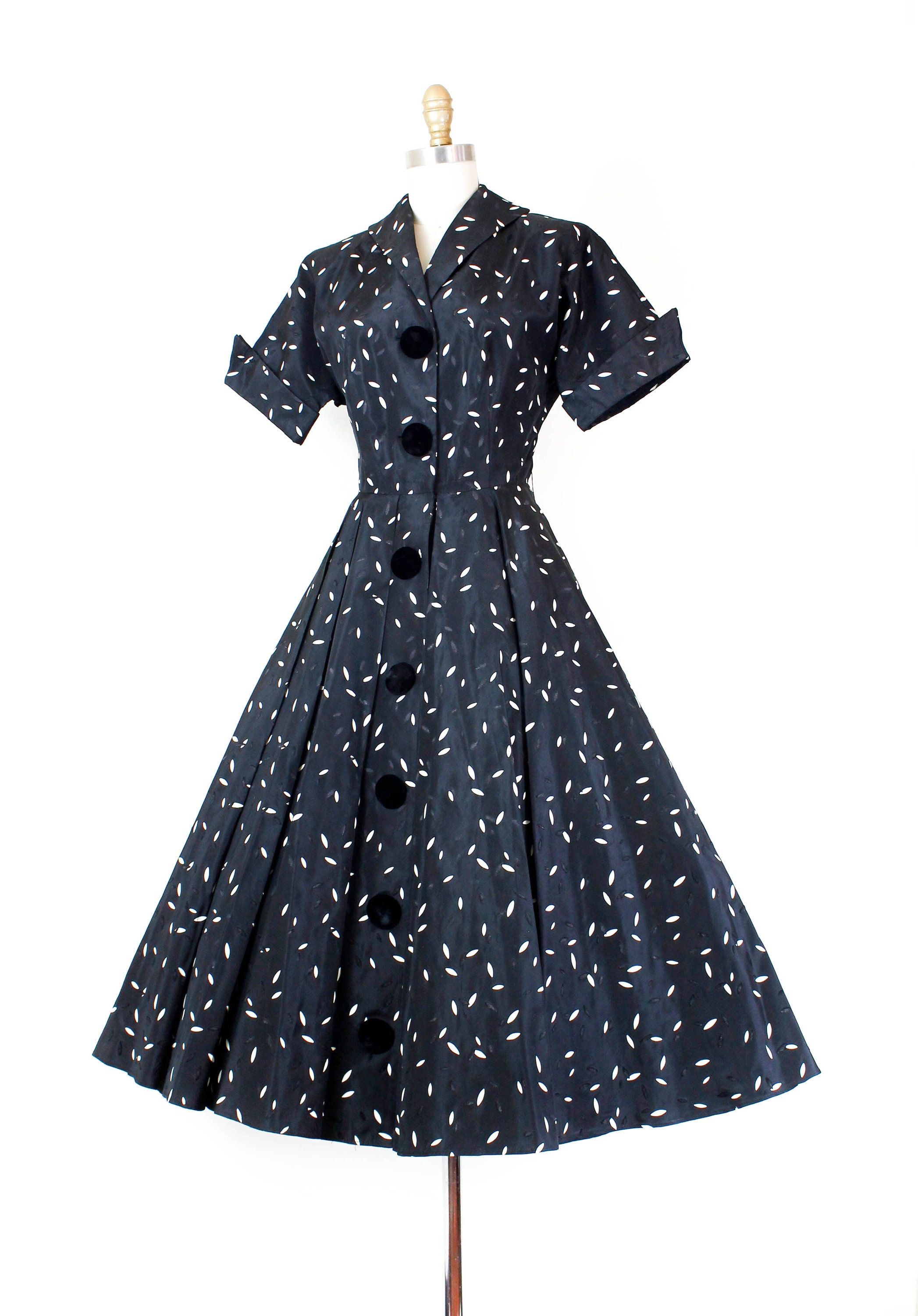 1950s black dress // Atomic Confetti vintage taffeta 1950s dress . md ...