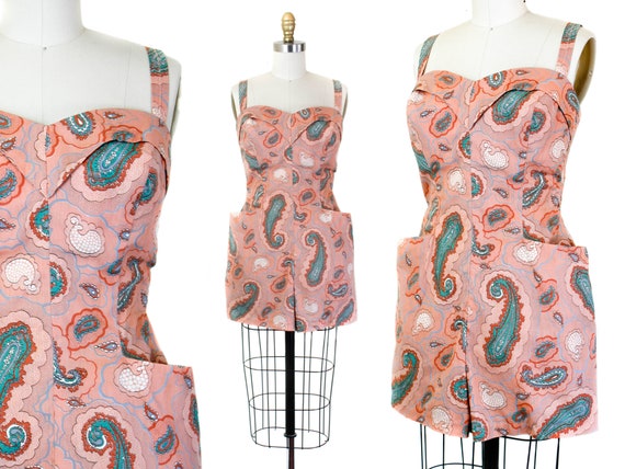RESERVED 1950s playsuit // Candy Cove pink paisley