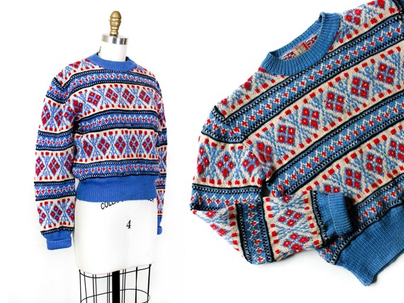 1940s knit sweater // Alpine Sky vintage 1940s Aus