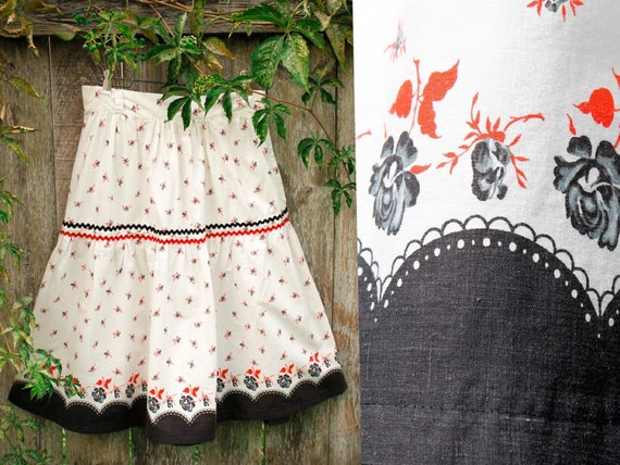 1950s rose print skirt // Stone Roses vintage 195… - image 2