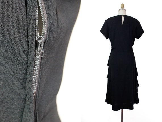 1940s black dress // Bijou vintage 1940s black ra… - image 5
