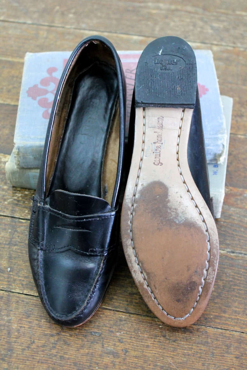 Vintage penny loafers . 1960s Dexter moccasin . 60s black Etsy