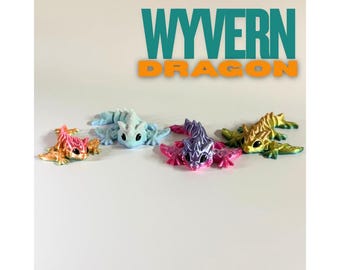 Mini Wyvern Dragon - 3D Printed, Articulated Fidget