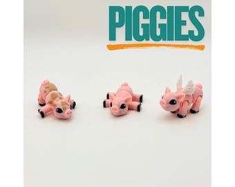 Mini Piggies  - 3D Printed, Articulated Fidget