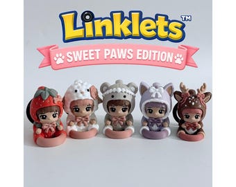 Linklets™ Sweet Paws Edition Mystery Figure | Blind Box Collectible | 3D Printed Kawaii Animal Companion