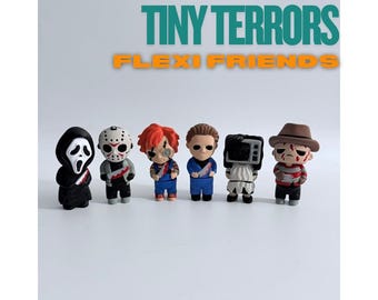 Tiny Terrors Flexi Figures | Horror-Inspired Articulated Fidget | Creepy Collectibles | 3D Printed Gift