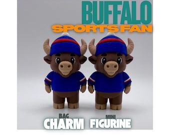 Buffalo Sports Fan  - 3D Printed Mini Figurine, Bag Charm