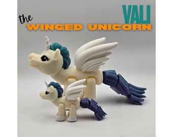 Vali the Winged Unicorn — Articulated 3D Printed Prehistoric Collectible