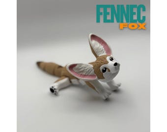 Articulated Fennec Fox Figurine – 3D Printed Desert Toy, Desk Pet, Fidget Tool