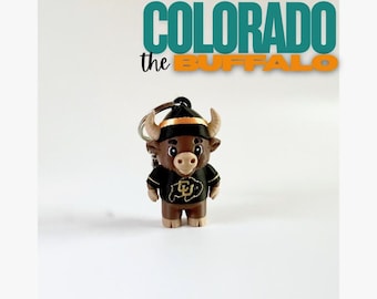 Colorado the Buffalo - 3D Printed Mini Figurine, Bag Charm