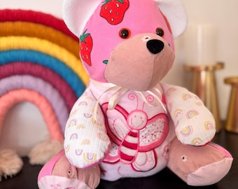 Memory bear keepsake loved ones clothing - Handmade from baby clothes & memorial bear