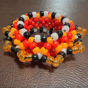 3D Kand Cuff Bracelet - Single X Style - &quot;Candy Corn&quot;