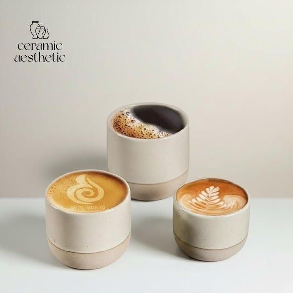 Vintage Keramik Kaffeetasse, Steingut Teetasse im japanischen Stil, Espresso Trinkgeschirr für Cafés Hotels
