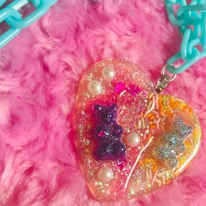 Kawaii Gummy Bear Sprinkle Sweet Heart Resin Necklace