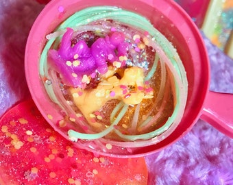 Neon Clown Soup Fluorescent Assemblage Sculpture