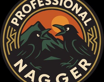 Patch bordado profissional Nagger Crow - Emblema engraçado para passar a ferro