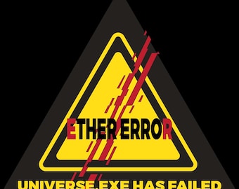 Patch ETHER ERROR – Universe.EXE falhou – Emblema Glitchcore bordado de 10x9 cm para costurar ou passar a ferro