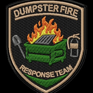 Parche del Equipo de Respuesta a Incendios en Contenedores de Basura – Insignia Divertida para Motivar – Insignia Bordada