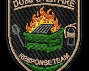 Patch da Equipe de Resposta a Incêndios em Lixeiras – Distintivo de Moral Divertido – Distintivo Bordado