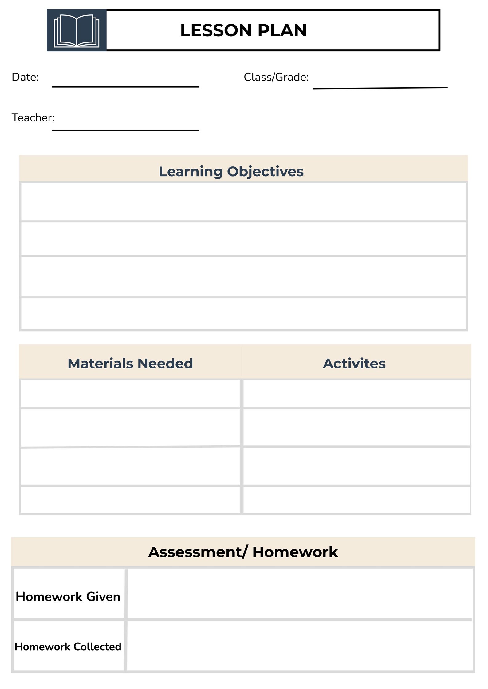 Editable Teacher Lesson Plan Template - Etsy Canada